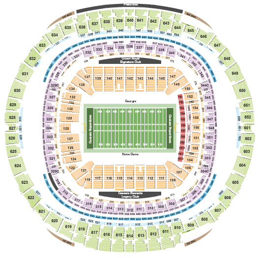 Caesars Superdome Sugar Bowl Seating Chart